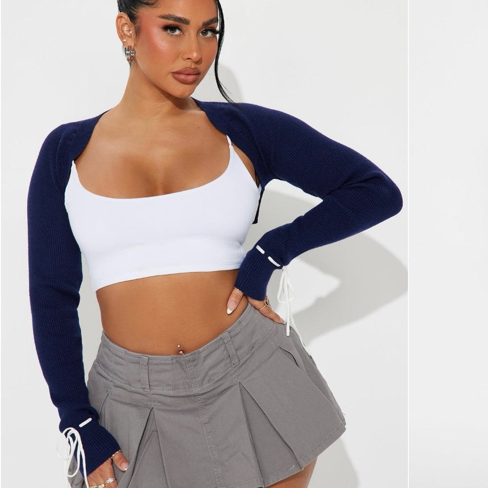 Navy Bolero Shrug ONLY!